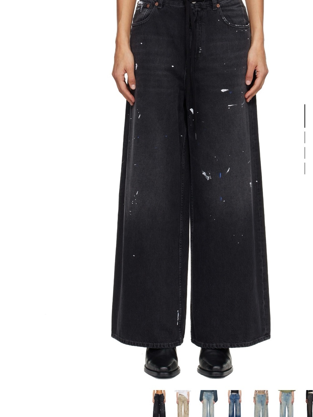 MM6 Maison Martin Margiela Black Wide-Leg Jeans